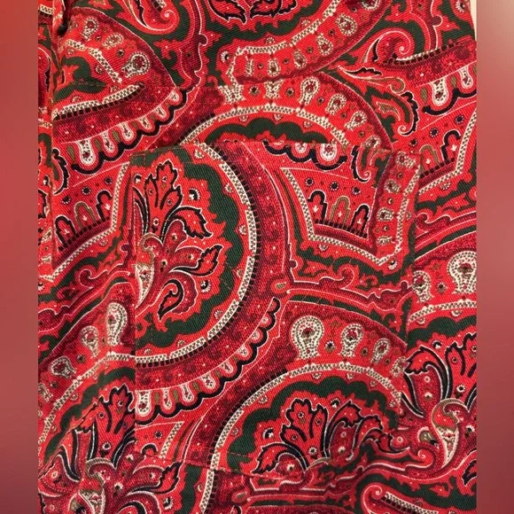 Etcetera Red Paisley Cotton Pants - Picture 13 of 16
